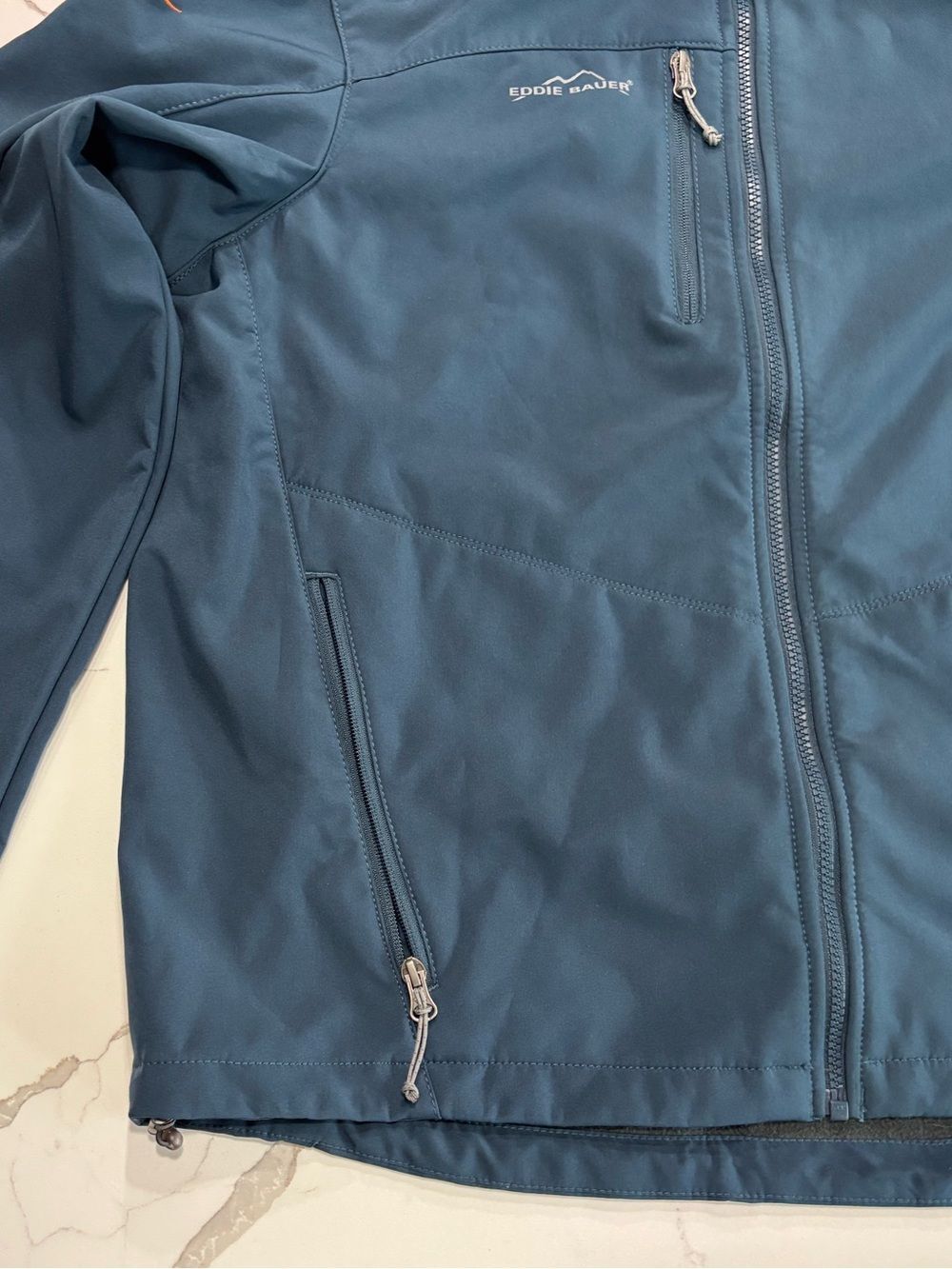 Eddie Bauer Navy Blue Lightweight All Climate 365 Soft-Shell Jacket Men’s XL - Picture 5 of 16